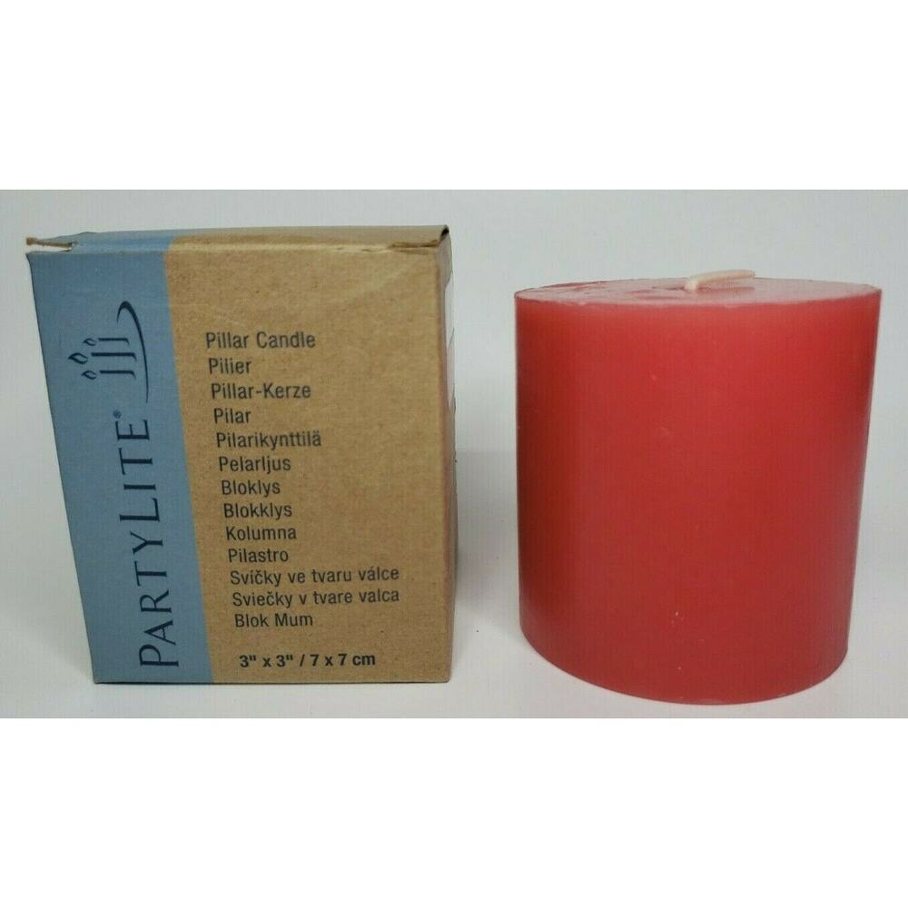 PartyLite Pillar Candle‎ 3x3 New in Box Mahogany Apple P5H/C33452